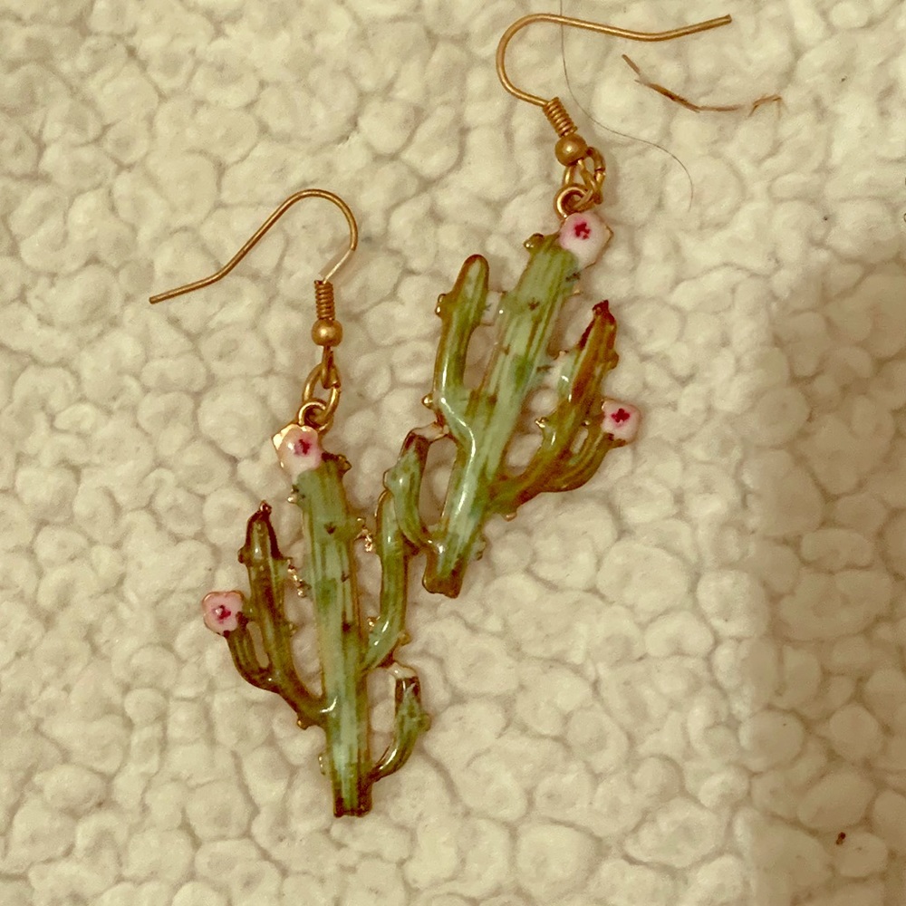 Never worn cactus earrings